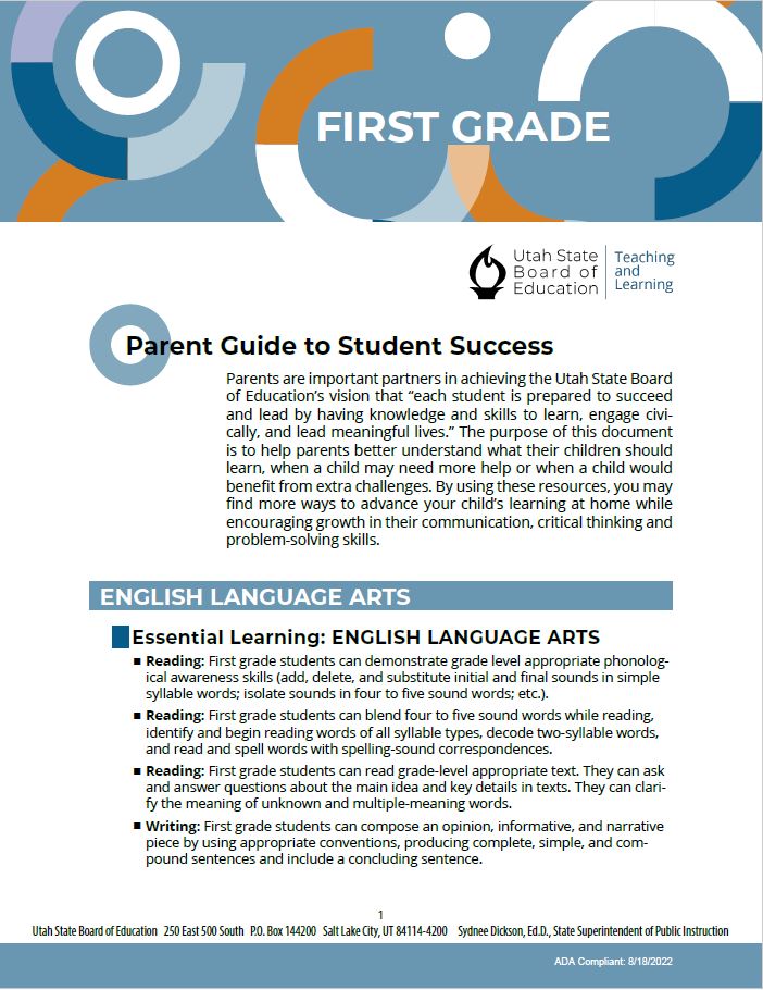Parent Guide to Student Success First Grade