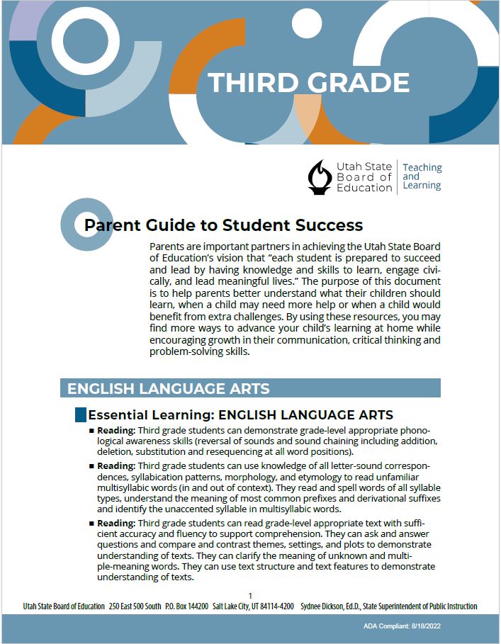 Parent Guide to Student Success Third Grade