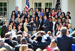 people standing in the United States President's office