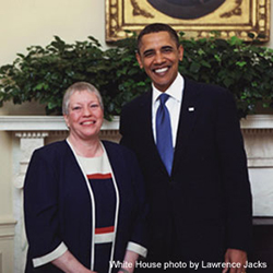 2010 UTOY picture of a woman standing beside Barack Obama