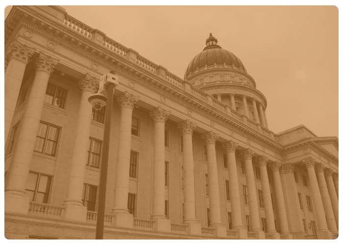 legislation card Utah state capitol building